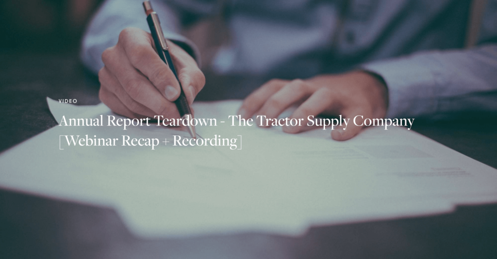 Annual report teardown tractor supply