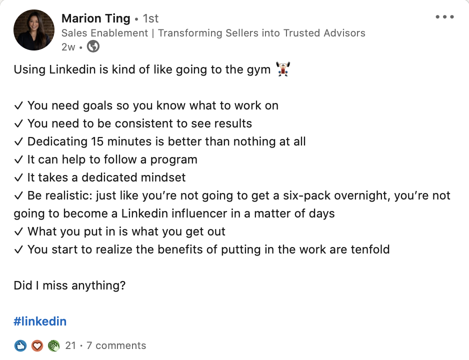 authentic post on linkedin