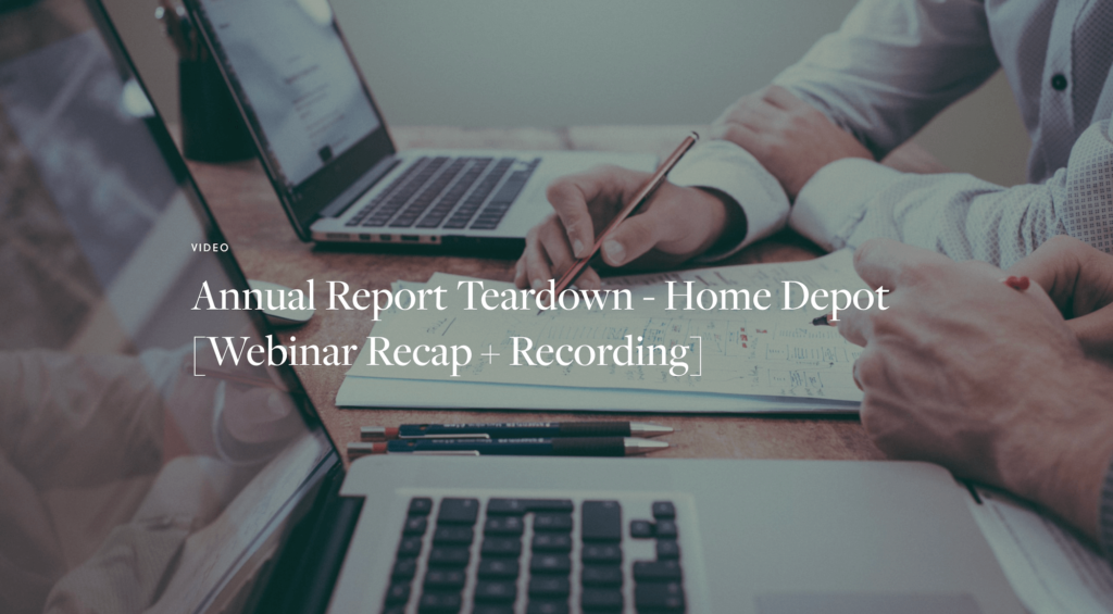 Annual Report Teardown Home Depot