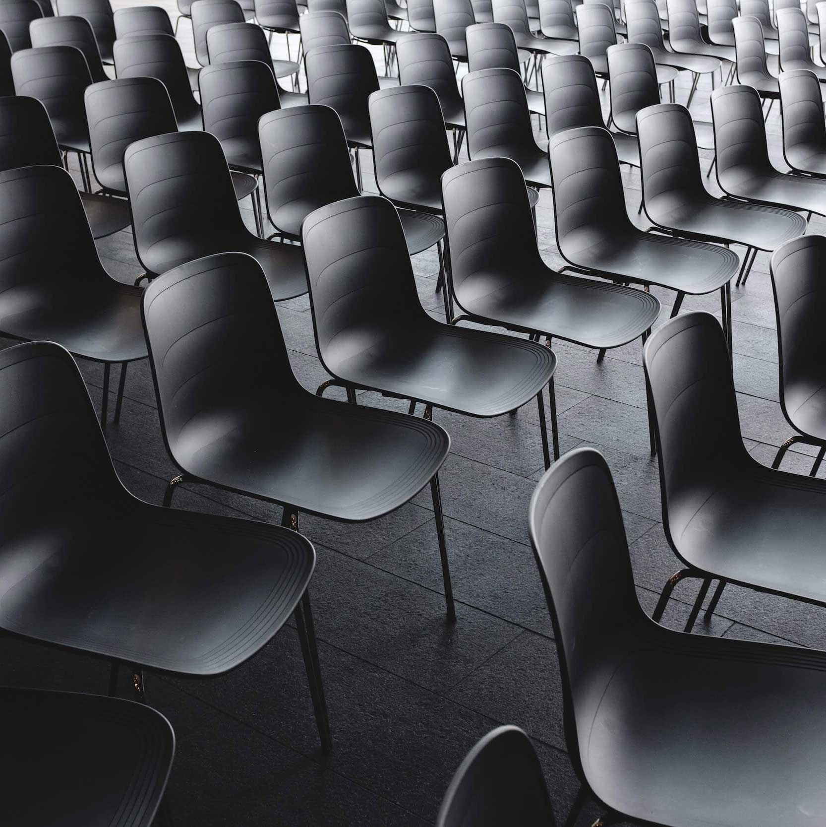 rows of conference chairs