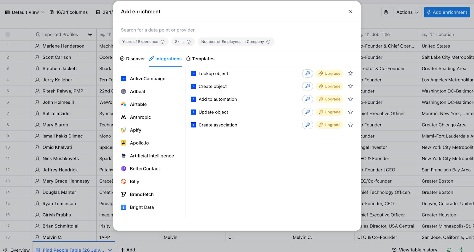 Clay Integration with sales tools