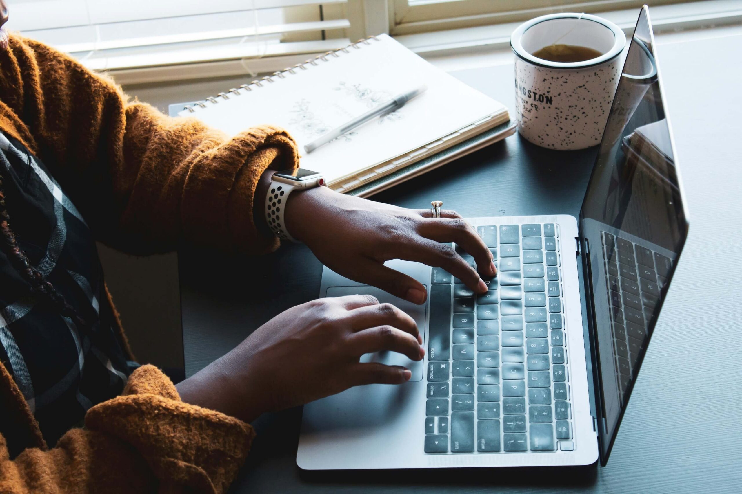 ai-driven outbound_woman typing